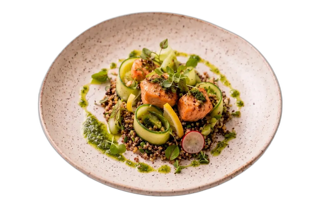 Geplattetes Gericht eines Catervia-Caterers
