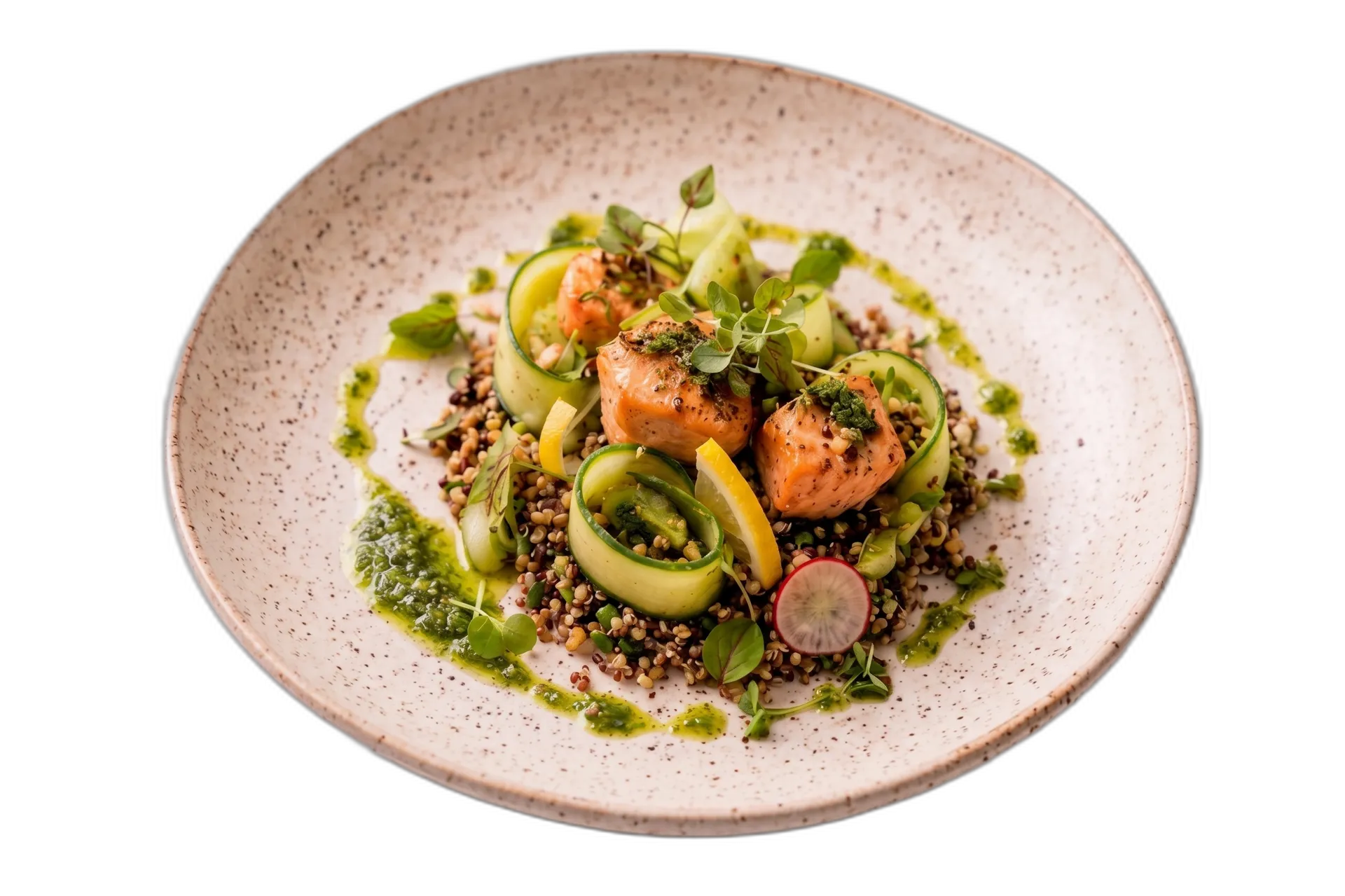 Geplattetes Gericht eines Catervia-Caterers